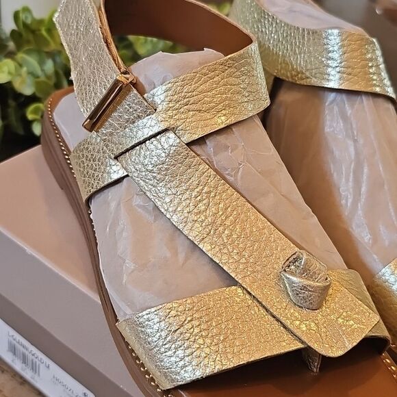 Franco Sarto gold flat sandals Size 7.5 NWT - Picture 4 of 13